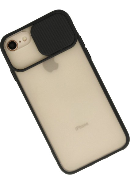 iPhone 8 Kılıf Palm Buzlu Kamera Sürgülü Silikon - Siyah fiyatları