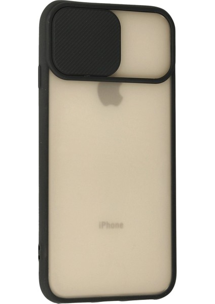 iPhone 8 Kılıf Palm Buzlu Kamera Sürgülü Silikon - Siyah modelleri