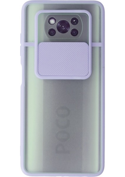 Xiaomi Pocophone X3 Pro Kılıf Palm Buzlu Kamera Sürgülü Silikon - Lila