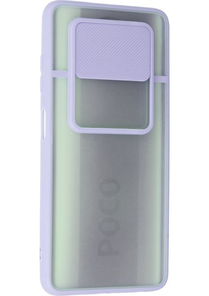 Xiaomi Pocophone X3 Pro Kılıf Palm Buzlu Kamera Sürgülü Silikon - Lila modelleri