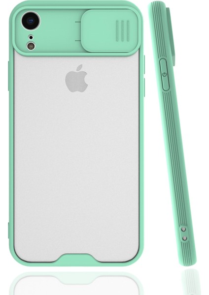 iPhone Xr Kılıf Platin Kamera Koruma Silikon - Açık Yeşil