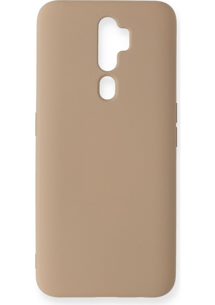 Oppo A5 2020 Kılıf Nano Içi Kadife Silikon - Bej