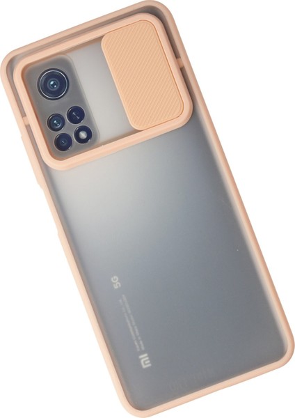 Xiaomi Mi 10T Pro Kılıf Palm Buzlu Kamera Sürgülü Silikon - Pembe modelleri