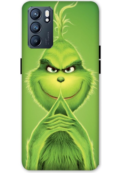 Oppo Reno 6 Kılıf Asabi Yeşil Desenli Hd Baskılıf Silikon Kılıf - Asabiyesil