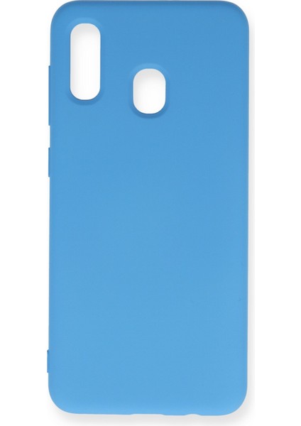 Samsung Galaxy A30 Kılıf Nano Içi Kadife Silikon - Mavi