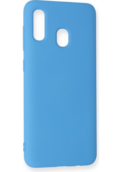 Samsung Galaxy A30 Kılıf Nano Içi Kadife Silikon - Mavi modelleri