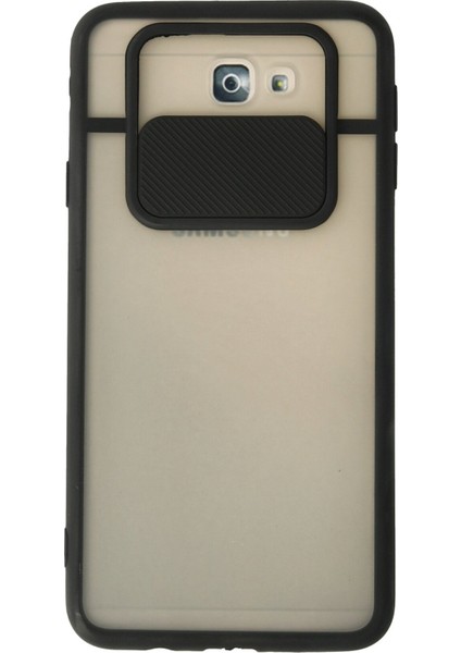 Samsung Galaxy J7 Prime Kılıf Palm Buzlu Kamera Sürgülü Silikon - Siyah