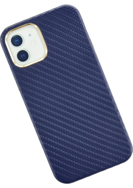 iPhone 12 Kılıf Hibrit Karbon Silikon - Mavi fiyatları