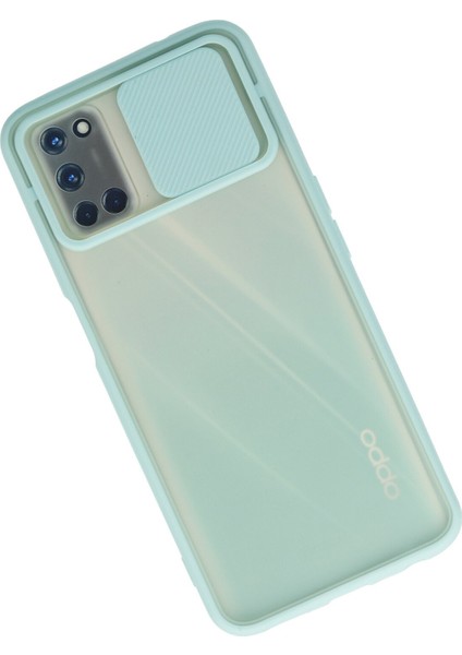 Oppo A52 Kılıf Palm Buzlu Kamera Sürgülü Silikon - Turkuaz fiyatları