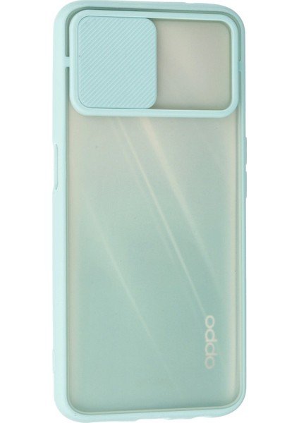 Oppo A52 Kılıf Palm Buzlu Kamera Sürgülü Silikon - Turkuaz modelleri