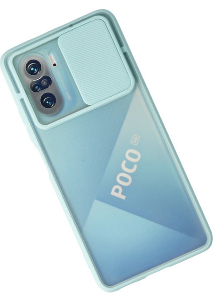 Xiaomi Redmi K40 Kılıf Palm Buzlu Kamera Sürgülü Silikon - Turkuaz fiyatları