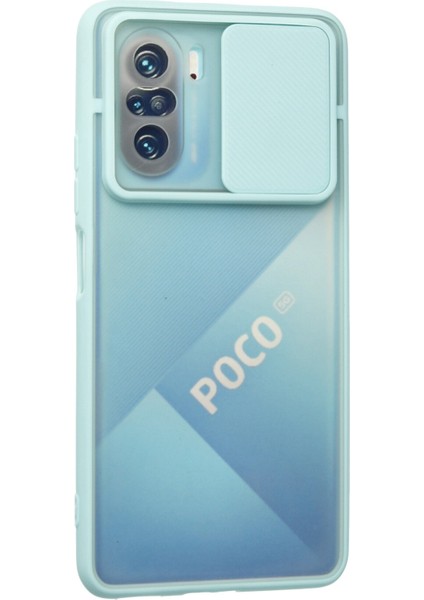 Xiaomi Redmi K40 Kılıf Palm Buzlu Kamera Sürgülü Silikon - Turkuaz modelleri