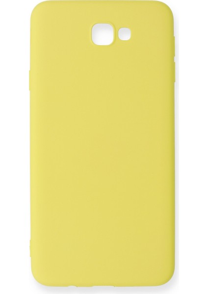 Samsung Galaxy J7 Prime Kılıf Nano Içi Kadife Silikon - Mat Sarı