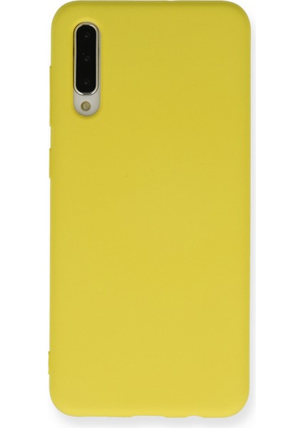 Samsung Galaxy A50 Kılıf Nano Içi Kadife Silikon - Sarı
