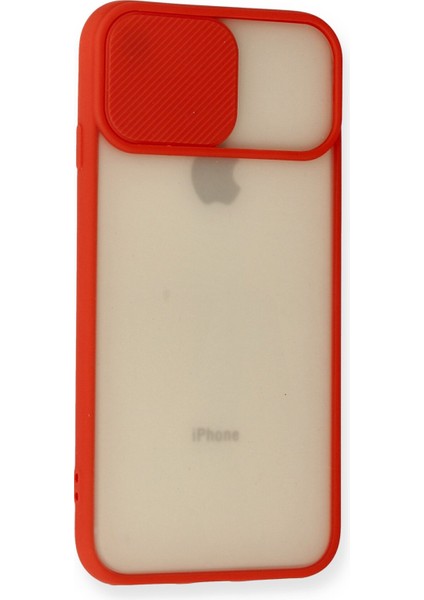 iPhone Se 2020 Kılıf Palm Buzlu Kamera Sürgülü Silikon - Kırmızı modelleri