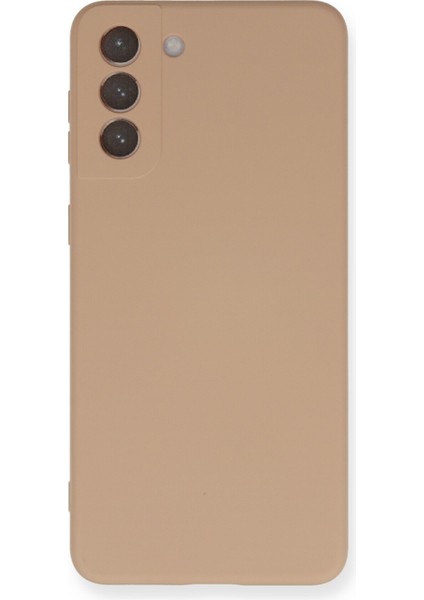 Samsung Galaxy S21 Plus Kılıf Nano Içi Kadife Silikon - Bej