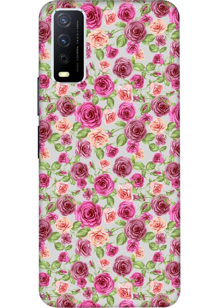 Vivo Y20 Kılıf Floral 109 Desenli Hd Baskılıf Silikon Kılıf - FLORAL109