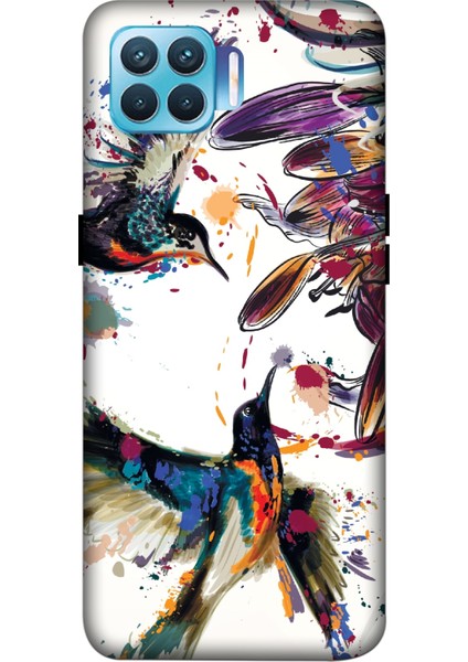 Oppo Reno 4 Lite Kılıf Baskılı Tablo Kuşlar Desenli Zipax A++ Silikon - Tablokuslar