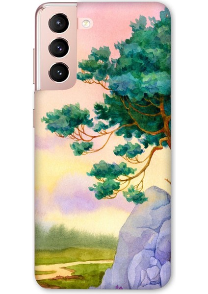 Samsung Galaxy S21 Kılıf Baskılı Ağaç Desenli Zipax A++ Silikon - 8582
