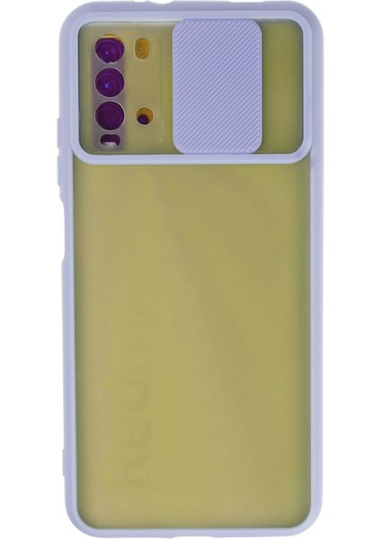 Xiaomi Redmi 9t Kılıf Palm Buzlu Kamera Sürgülü Silikon - Lila