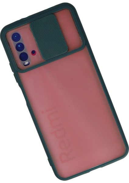 Xiaomi Redmi Note 9 4g Kılıf Palm Buzlu Kamera Sürgülü Silikon - Yeşil fiyatları