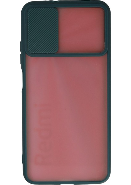 Xiaomi Redmi Note 9 4g Kılıf Palm Buzlu Kamera Sürgülü Silikon - Yeşil modelleri