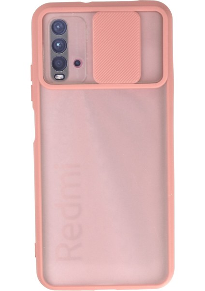 Xiaomi Redmi 9t Kılıf Palm Buzlu Kamera Sürgülü Silikon - Pembe