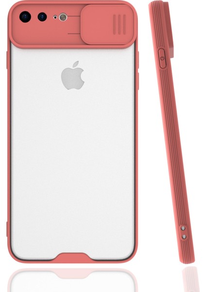 iPhone 8 Plus Kılıf Platin Kamera Koruma Silikon - Pembe