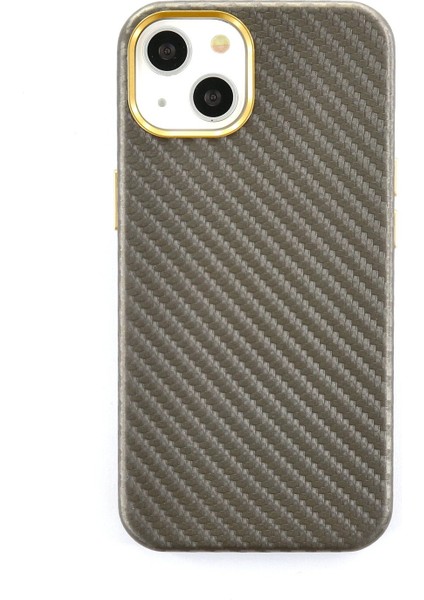 iPhone 13 Kılıf Hibrit Karbon Silikon - Gri
