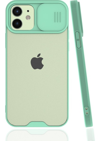 iPhone 12 Kılıf Platin Kamera Koruma Silikon - Açık Yeşil