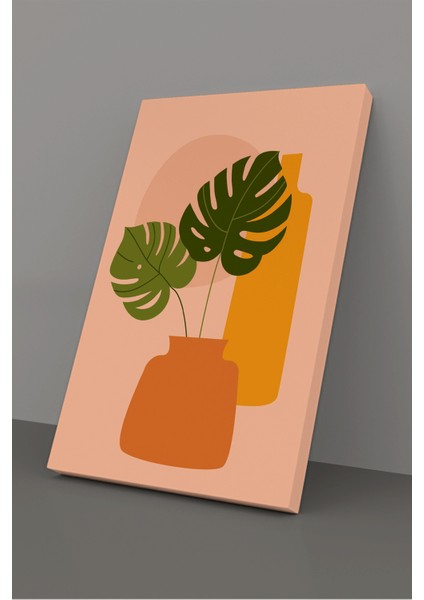 Gift Pack Tropikal Yaprak Soyut Modern Minimal Kanvas Tablosu 3'lü Canvas Tablo Seti