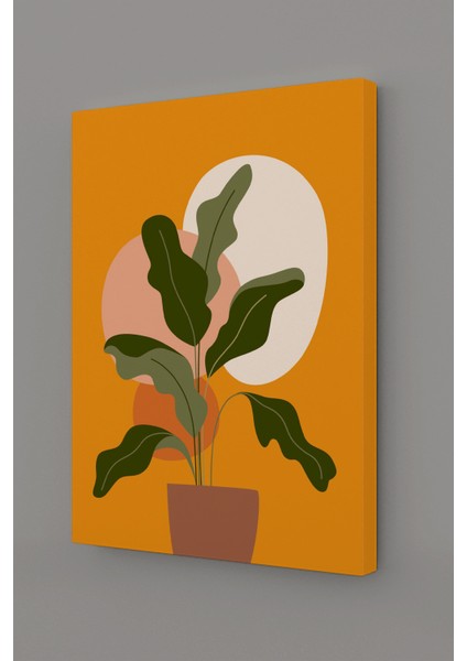 Tropikal Yaprak Soyut Modern Minimal Kanvas Tablosu 3'lü Canvas Tablo Seti modelleri