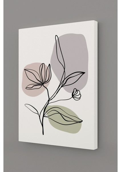 Tropikal Soyut Çiçekler Modern Minimal Kanvas Tablosu 3'lü Canvas Tablo Seti