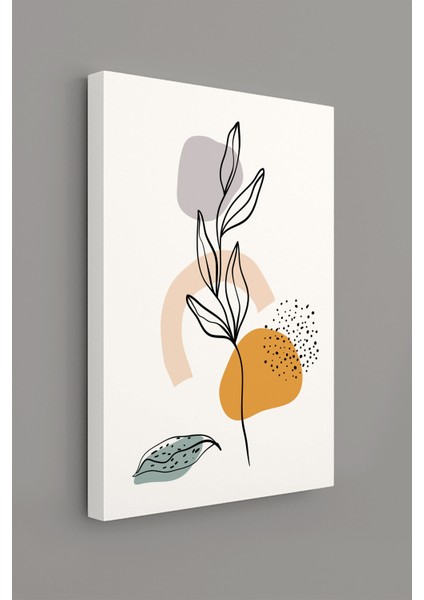 Tropikal Soyut Çiçekler Modern Minimal Kanvas Tablosu 3'lü Canvas Tablo Seti
