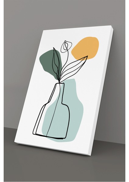 Tropikal Soyut Çiçekler Modern Minimal Kanvas Tablosu 3'lü Canvas Tablo Seti