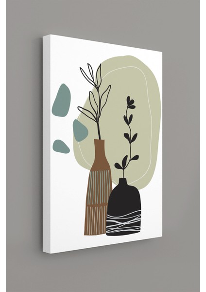 Tropikal Soyut Çiçekler Modern Minimal Kanvas Tablosu 3'lü Canvas Tablo Seti modelleri