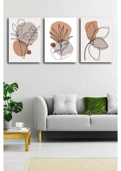 Gift Pack Soyut Modern Minimal Kanvas Tablosu 3'lü Canvas Tablo Seti