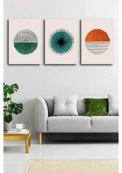 Gift Pack Soyut Modern Minimal Kanvas Tablosu 3'lü Canvas Tablo Seti