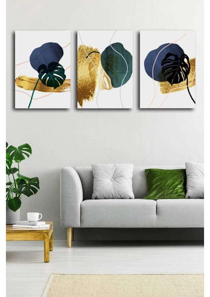 Gift Pack Soyut Modern Minimal Kanvas Tablosu 3'lü Canvas Tablo Seti
