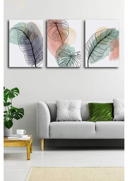 Gift Pack Soyut Modern Minimal Kanvas Tablosu 3'lü Canvas Tablo Seti