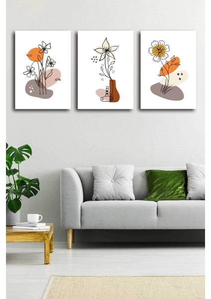 Gift Pack Soyut Modern Minimal Kanvas Tablosu 3'lü Canvas Tablo Seti