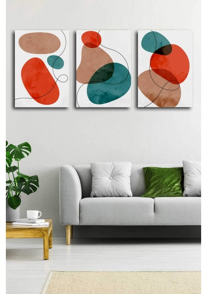 Gift Pack Soyut Modern Minimal Kanvas Tablosu 3'lü Canvas Tablo Seti