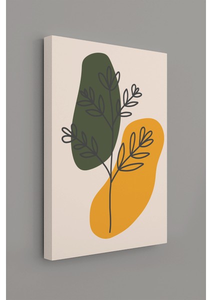 Gift Pack Tropikal Soyut Yapraklar Modern Minimal Kanvas Tablosu 3'lü Canvas Tablo Seti