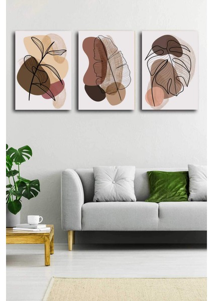 Gift Pack Soyut Modern Minimal Kanvas Tablosu 3'lü Canvas Tablo Seti