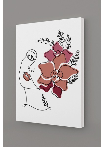 Gift Pack Çiçekli Kadın Modern Minimal Kanvas Tablosu 3'lü Canvas Tablo Seti