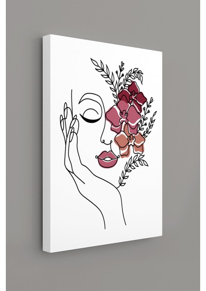Gift Pack Çiçekli Kadın Modern Minimal Kanvas Tablosu 3'lü Canvas Tablo Seti