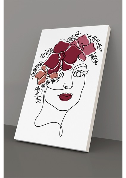 Gift Pack Çiçekli Kadın Modern Minimal Kanvas Tablosu 3'lü Canvas Tablo Seti