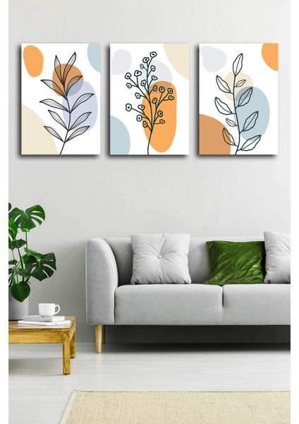 Gift Pack Soyut Modern Minimal Kanvas Tablosu 3'lü Canvas Tablo Seti