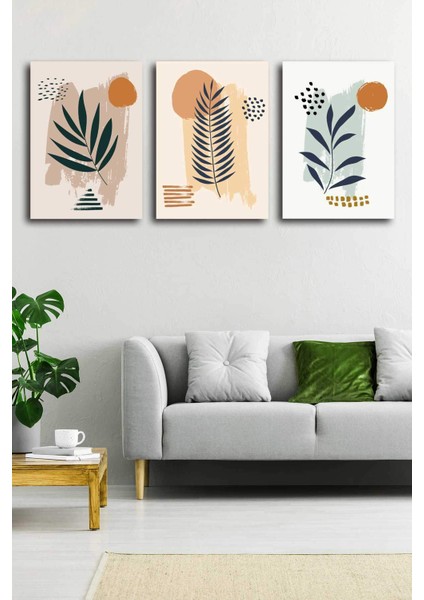 Soyut Modern Minimal Kanvas Tablosu 3'lü Canvas Tablo Seti