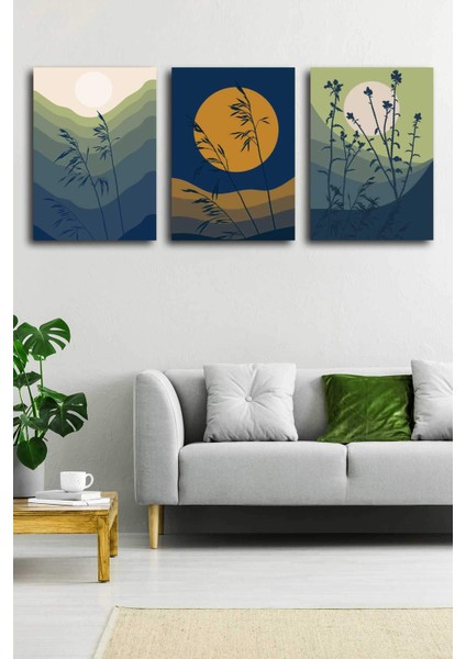 Gift Pack Soyut Modern Minimal Kanvas Tablosu 3'lü Canvas Tablo Seti